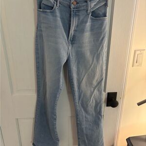 MOTHER Light Denim Hustler Ankle